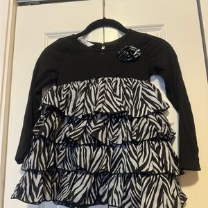 Pippa & Julie Zebra Ruffle Long Sleeve Top